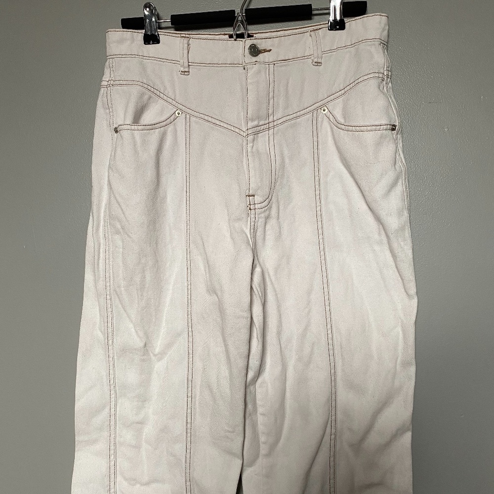 White wide leg jeans